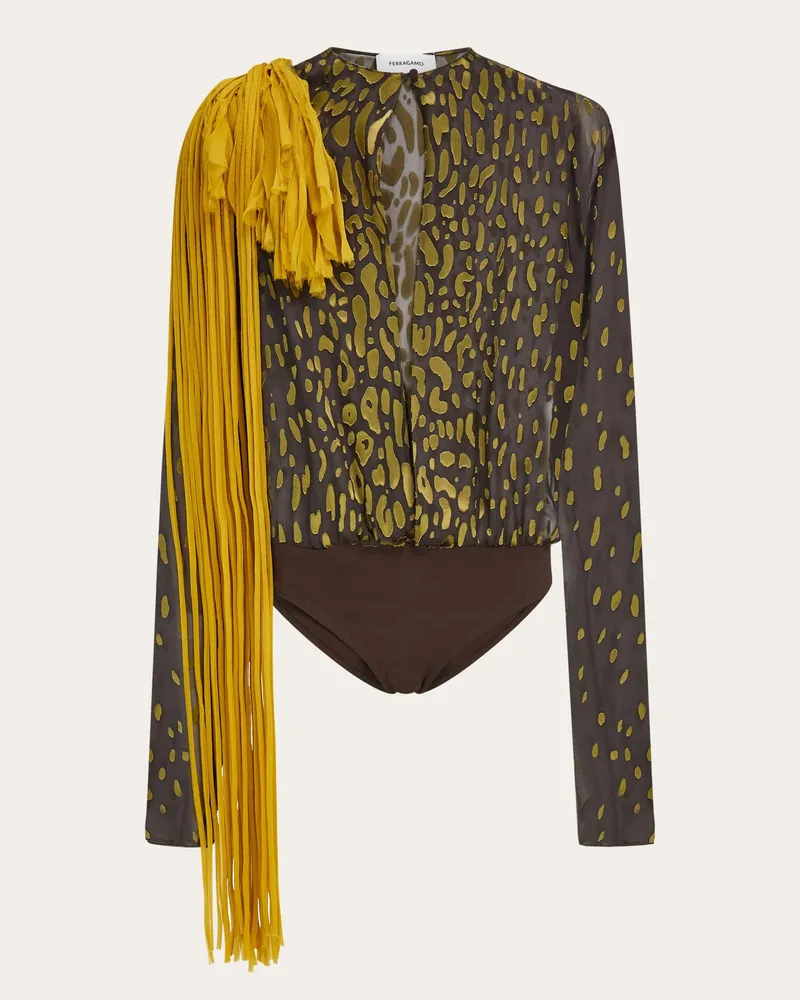 Ferragamo Donna Body con fiore Marrone Marrone