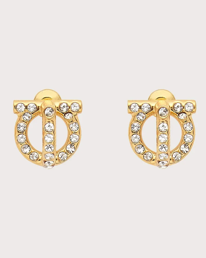 Ferragamo Donna Orecchini Gancini crystals Oro Oro