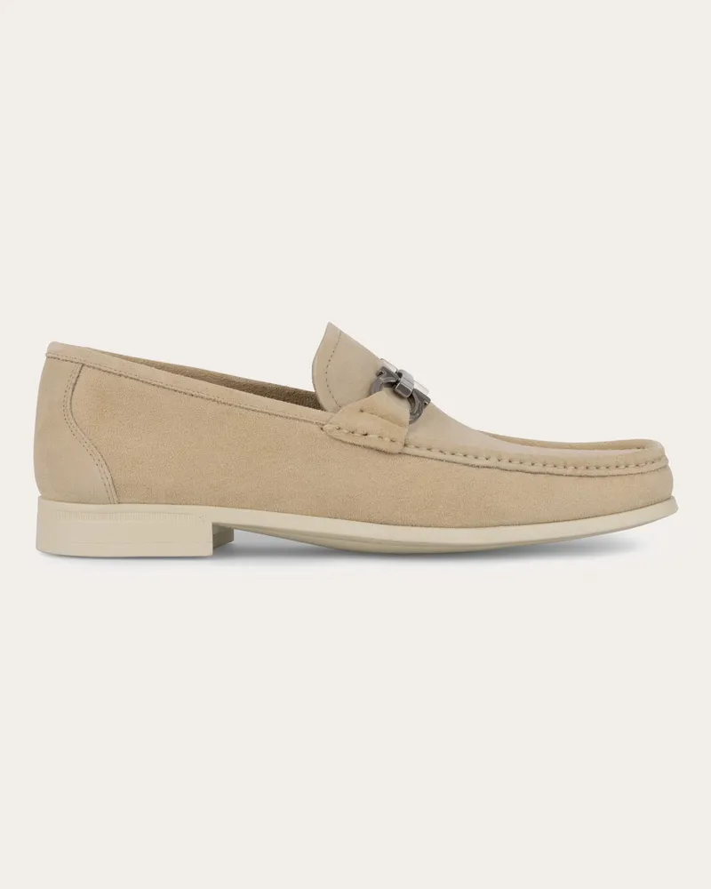 Ferragamo Uomo Mocassino morsetto Gancini Bianco Bianco
