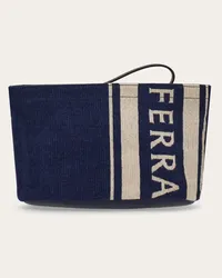 Ferragamo Uomo Pouch in tessuto jacquard Blu Blu