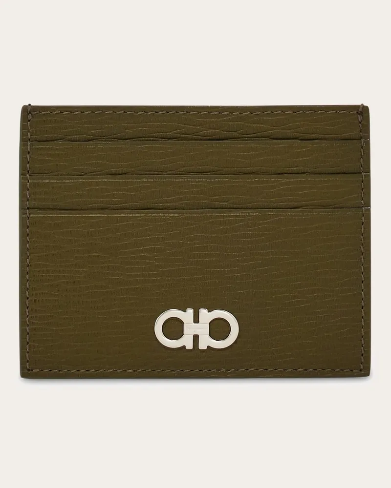 Ferragamo Uomo Porta carte di credito Gancini Verde Verde