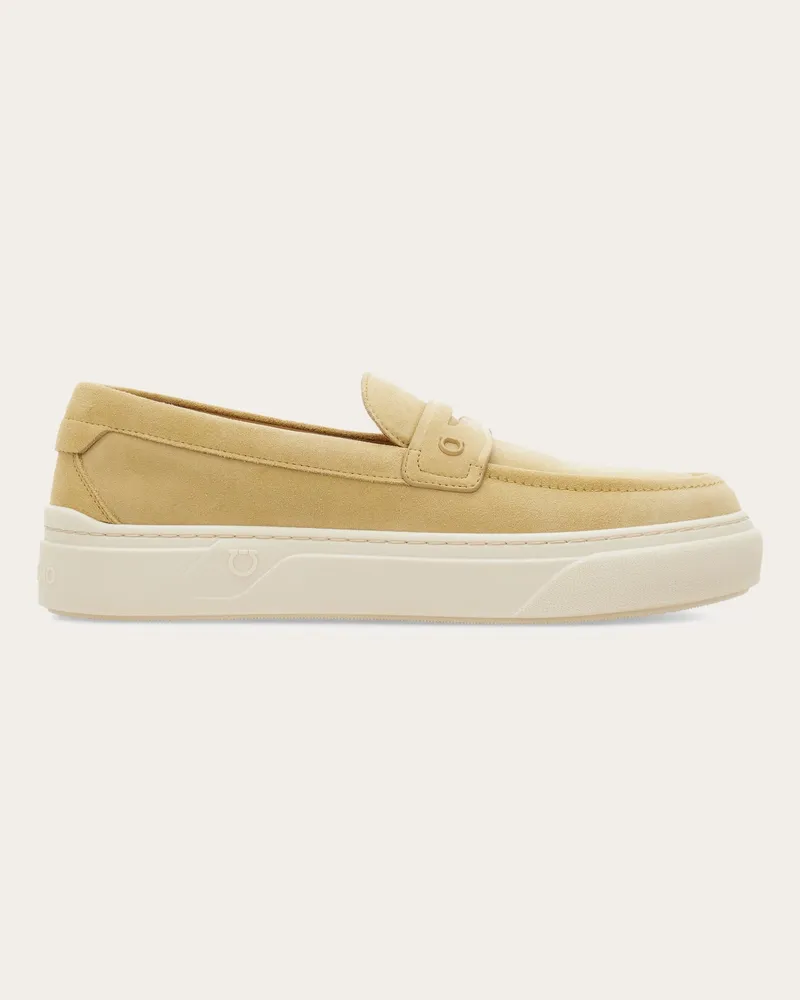 Ferragamo Uomo Mocassino Penny con fondo sneaker Beige Beige