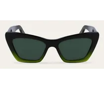 Donna Occhiali da sole Verde Scuro Sfumato Trasparente/verde
