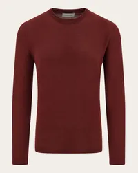 Ferragamo Uomo Maglia sottile con firma Rosso Rosso