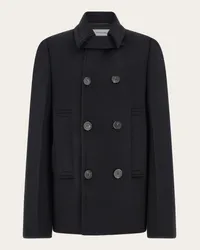 Ferragamo Uomo Peacoat in lana e cashmere Nero Nero