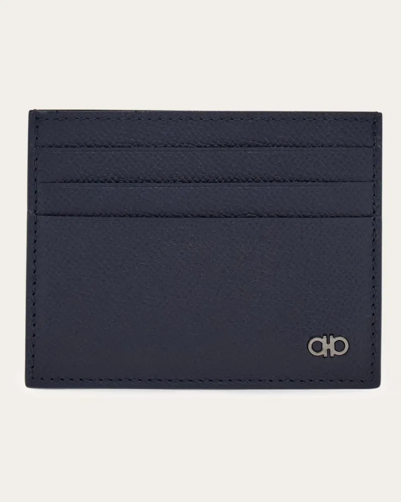 Ferragamo Uomo Porta carte di credito Gancini Blu Blu