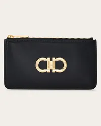 Ferragamo Donna Porta carte di credito Gancini Nero Nero