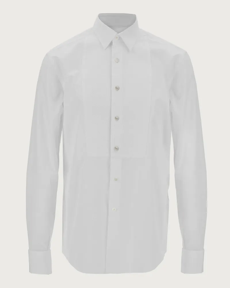 Ferragamo Uomo Camicia per Tuxedo Bianco Bianco