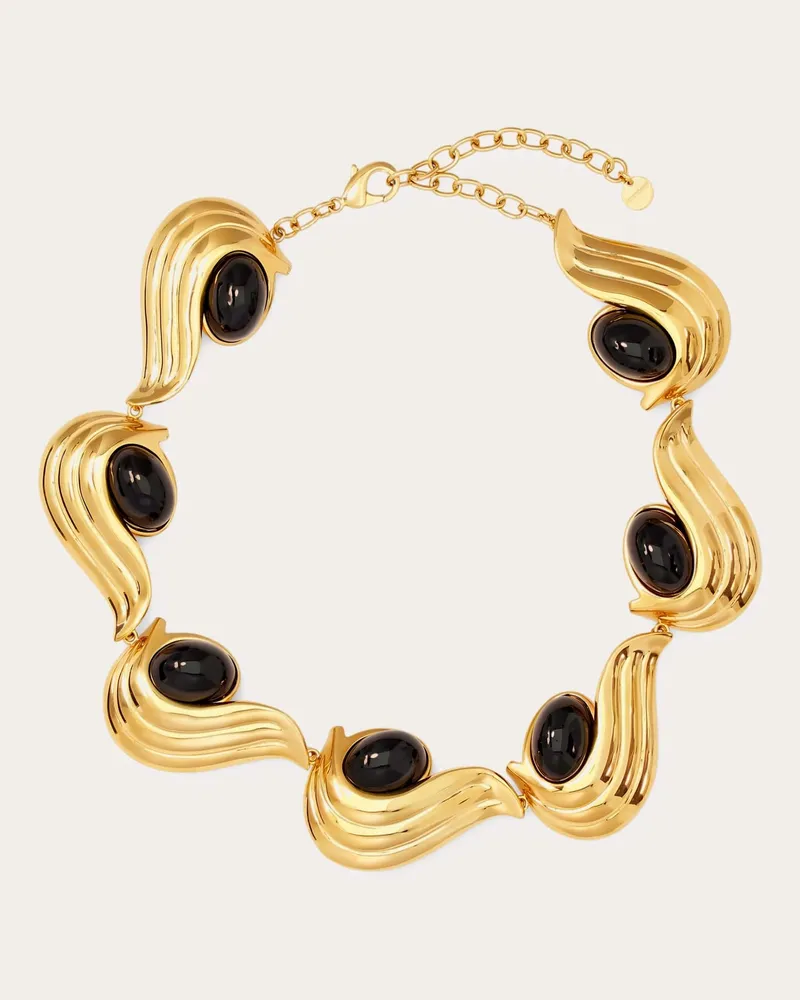 Ferragamo Donna Collana con gemme Nero Nero