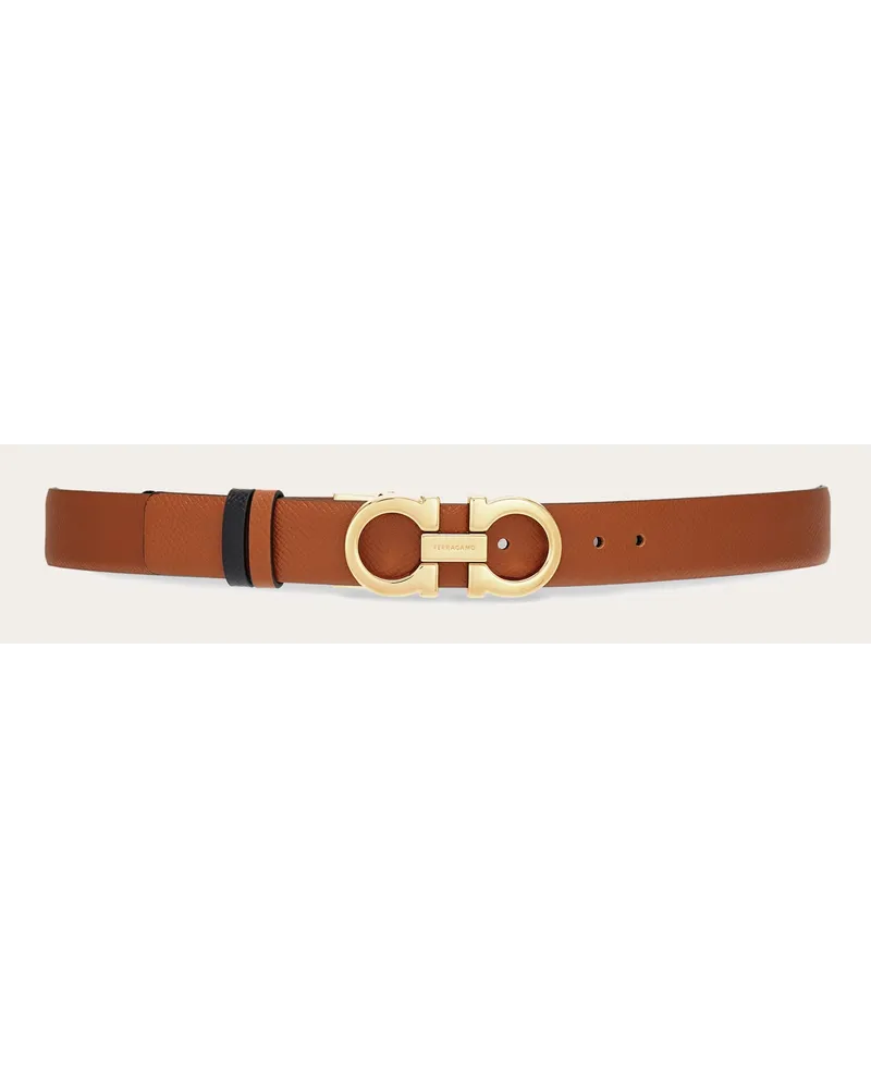 Ferragamo Donna Cintura reversibile e regolabile Gancini Marrone Marrone