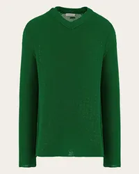 Ferragamo Uomo Maglia con scollo a V Verde Verde