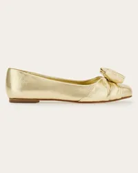 Ferragamo Donna Ballerina fiocco Vara Oro Oro