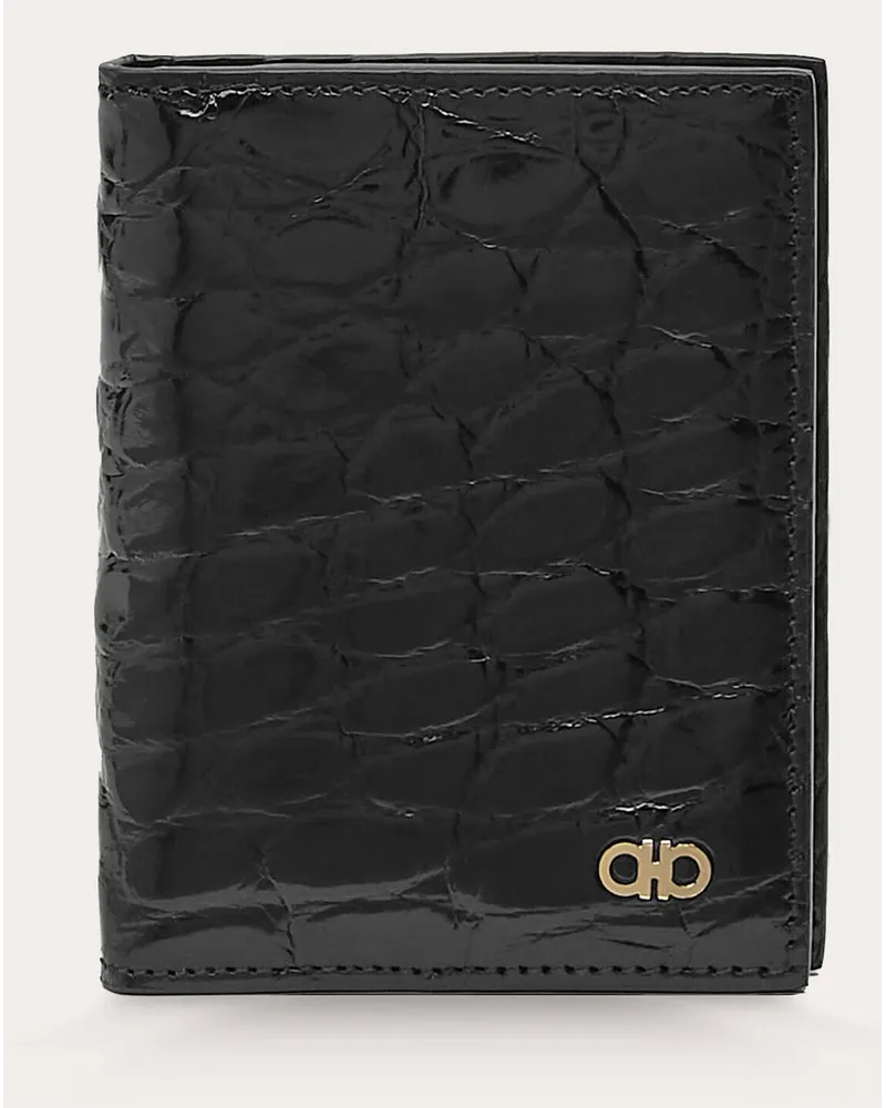 Ferragamo Uomo Porta carte di credito Gancini Nero Nero