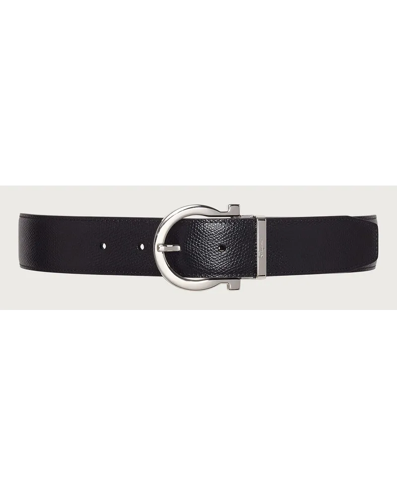 Ferragamo Uomo Cintura reversibile e regolabile Nero Nero