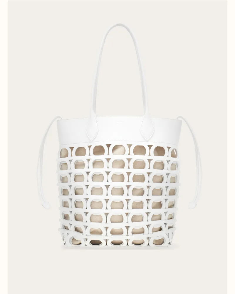 Ferragamo Donna Tote bag Gancini (M) Bianco Bianco
