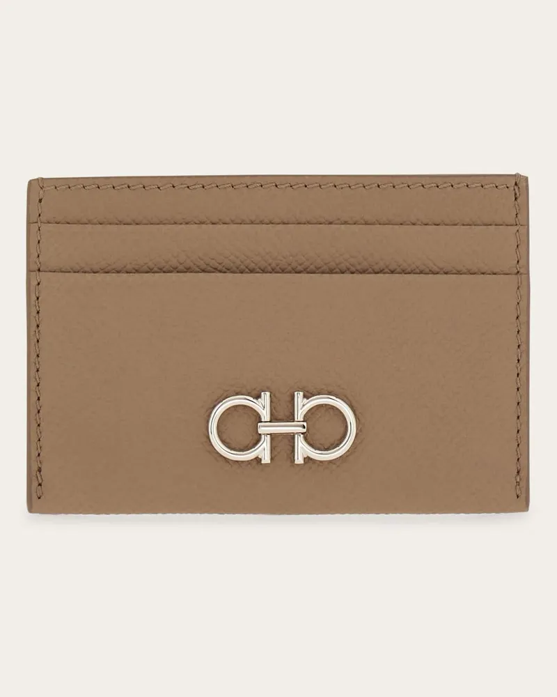 Ferragamo Donna Porta carte di credito Gancini Beige Beige