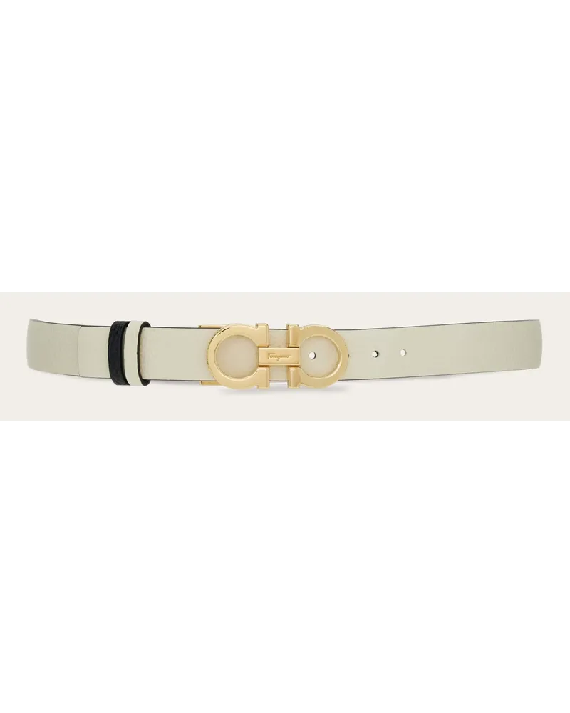 Ferragamo Donna Cintura reversibile e regolabile Gancini Bianco Bianco