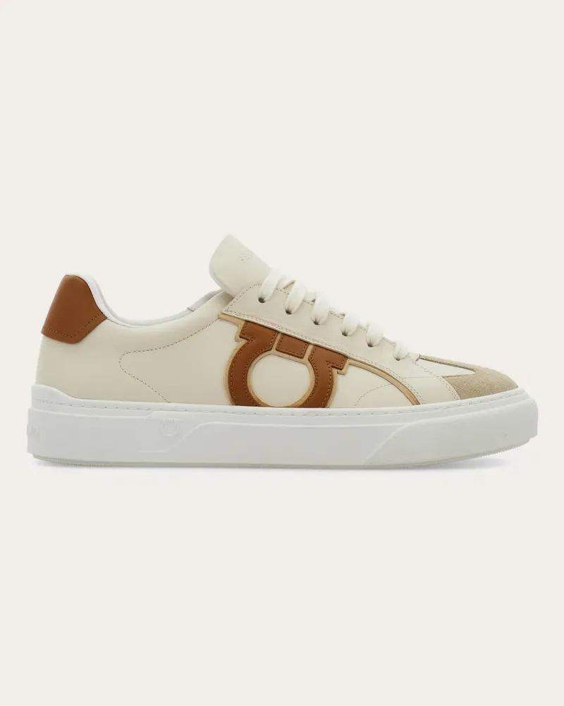 Ferragamo Uomo Sneaker Gancini Beige Beige