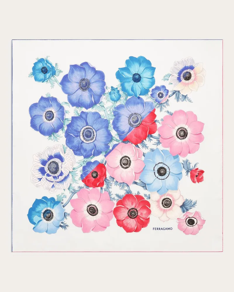 Ferragamo Donna Foulard in seta stampa Anemone Multicolore Multicolore