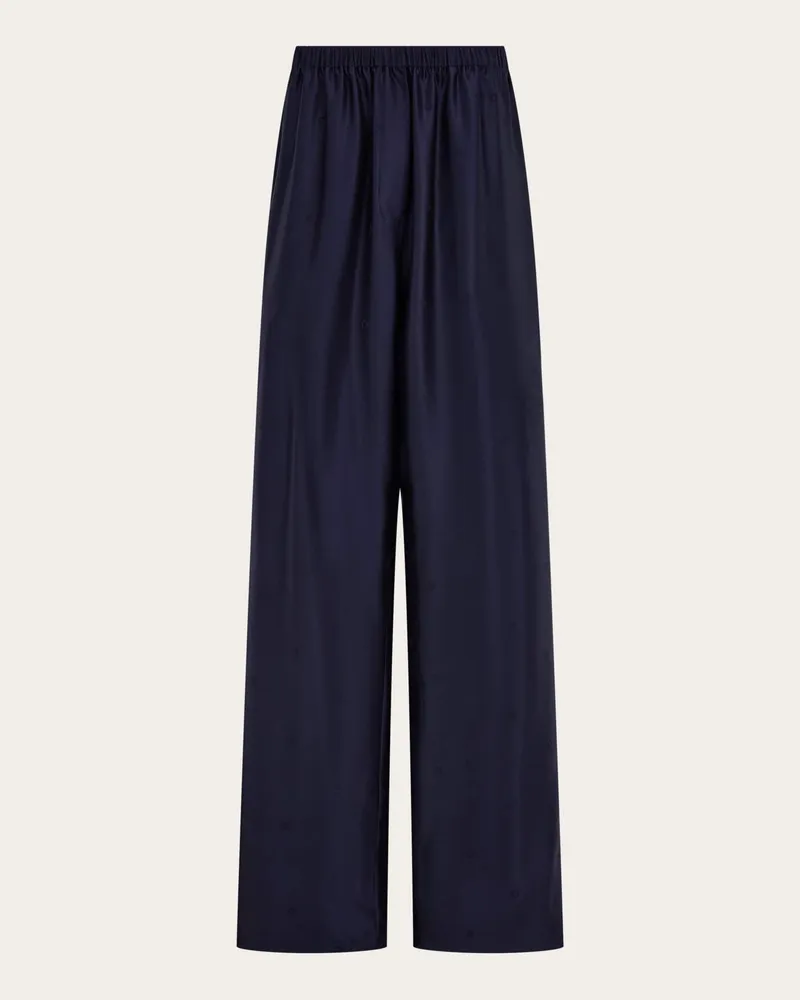 Ferragamo Donna Pantaloni in seta Blu Blu