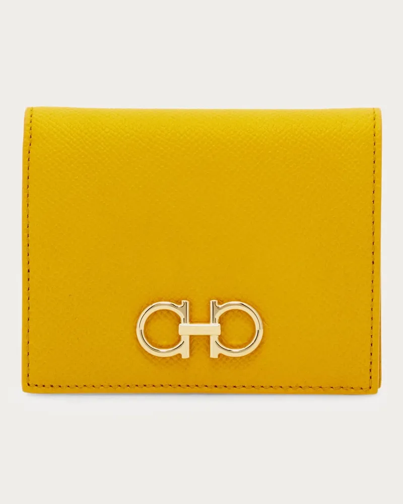 Ferragamo Donna Portafoglio compatto Gancini Giallo Giallo
