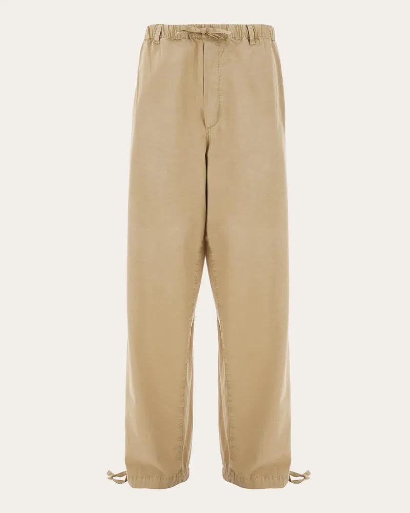 Ferragamo Uomo Pantaloni loose fit Beige Beige
