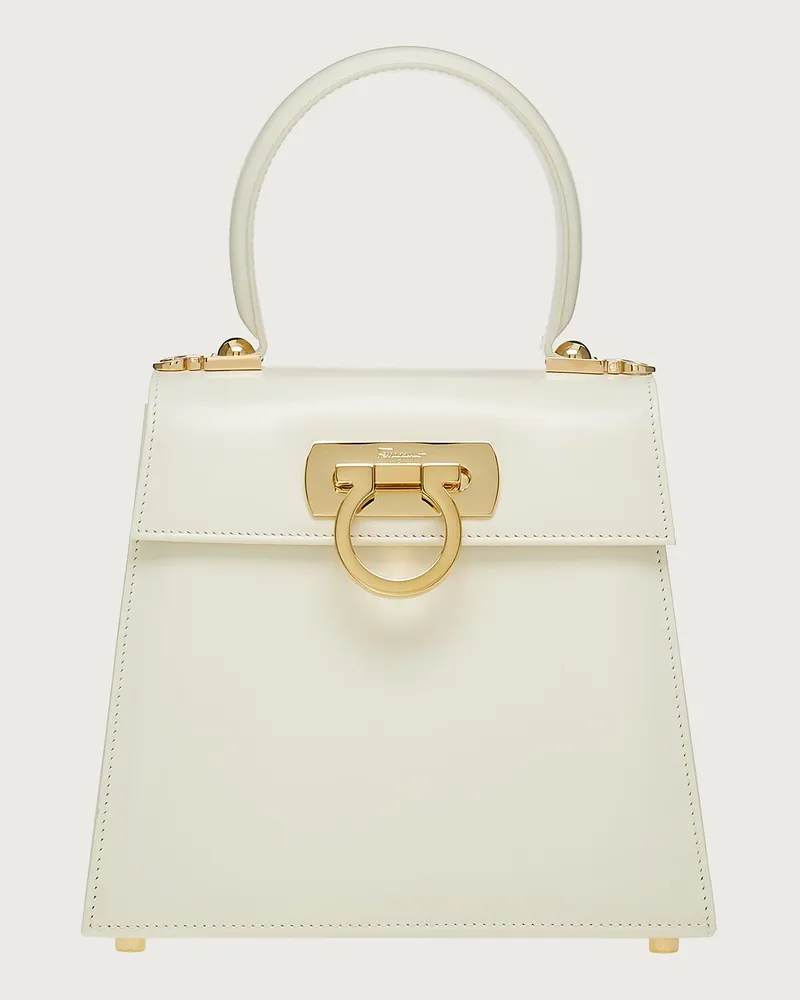 Ferragamo Donna Iconic Top Handle (S) Bianco Bianco