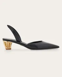 Ferragamo Donna Slingback tacco gabbia Nero Nero