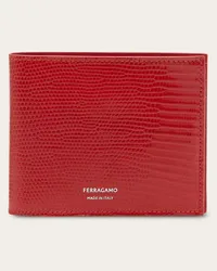 Ferragamo Uomo Portafoglio in lucertola Rosso Rosso