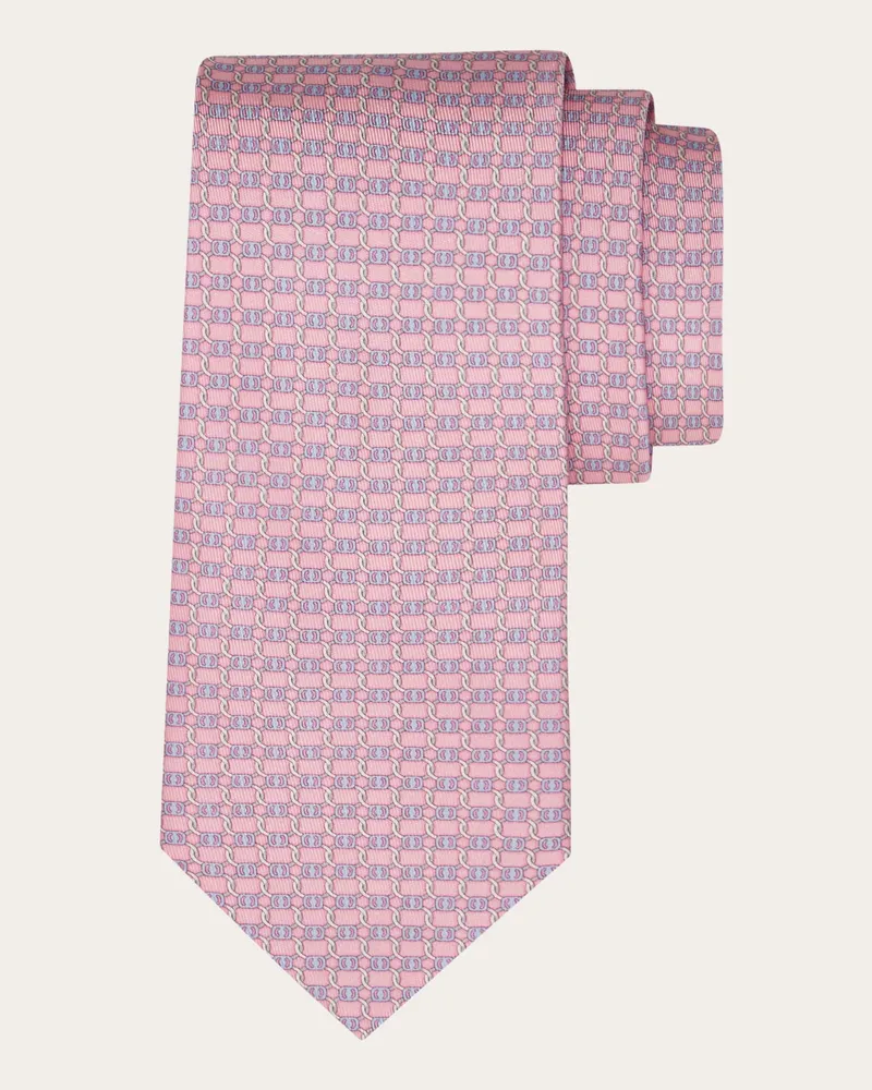 Ferragamo Uomo Cravatta in seta stampa Vara Rosa Rosa
