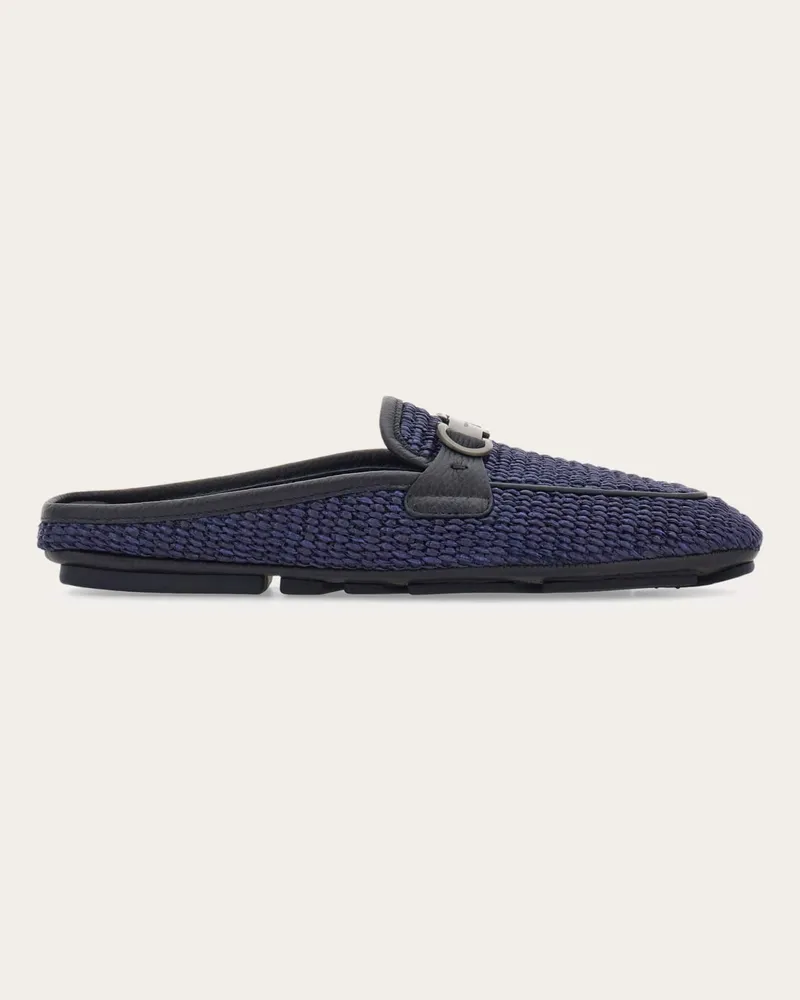 Ferragamo Uomo Mule ornamento Gancini Blu Blu