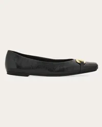 Ferragamo Donna Ballerina ornamento Gancini Nero Nero