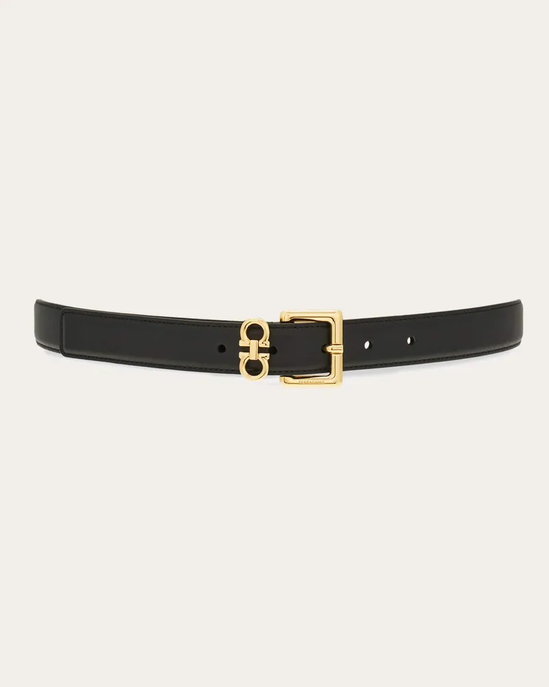 Ferragamo Donna Cintura fissa con doppio Gancini Nero Nero