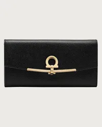 Ferragamo Donna Portafoglio continental Gancini Nero Nero