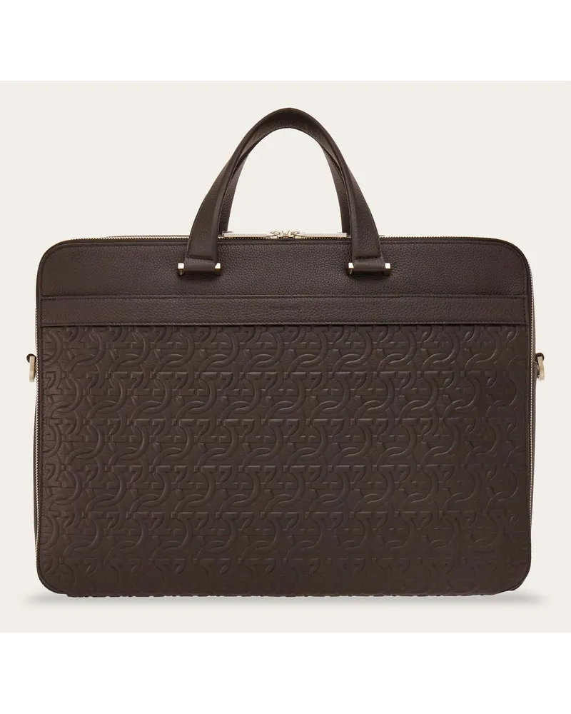 Ferragamo Uomo Borsa business Gancini Marrone Marrone