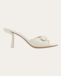 Ferragamo Donna Slide ornamento Drop Bow Bianco Bianco