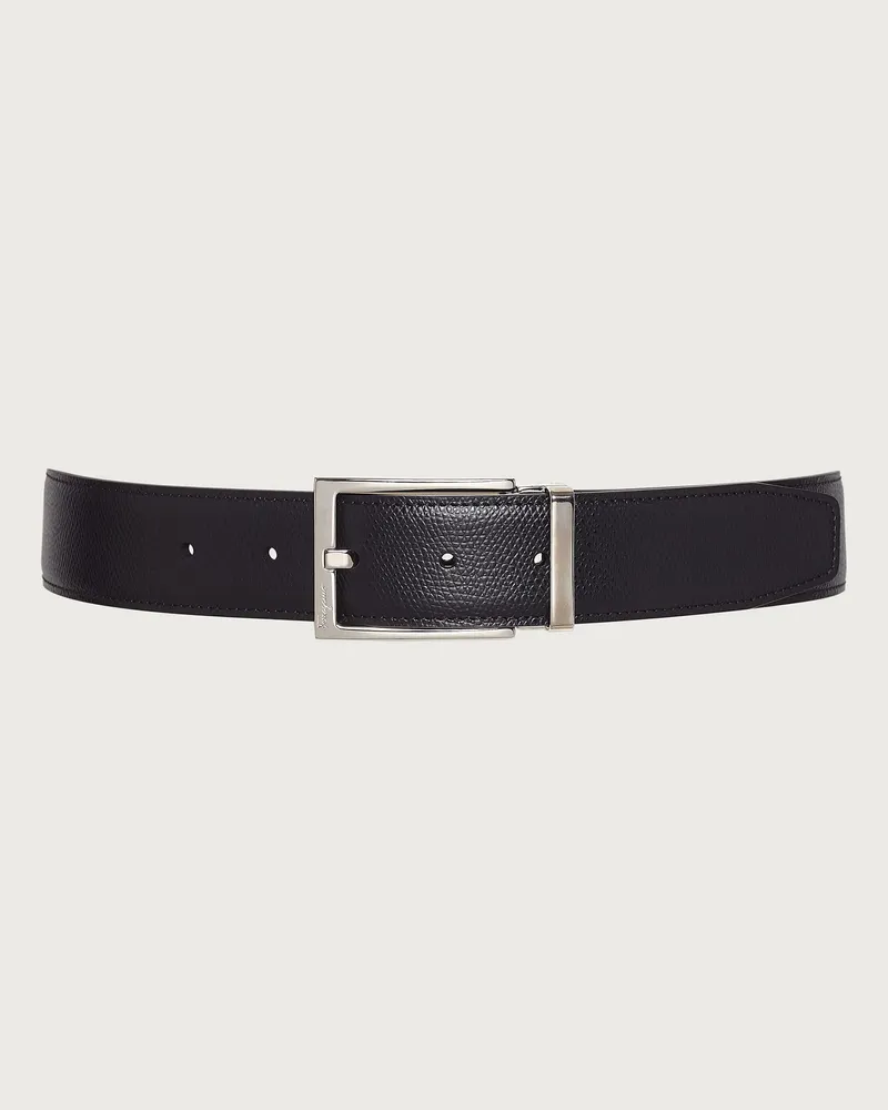 Ferragamo Uomo Cintura reversibile e regolabile con fibbia rettangolare Nero Nero