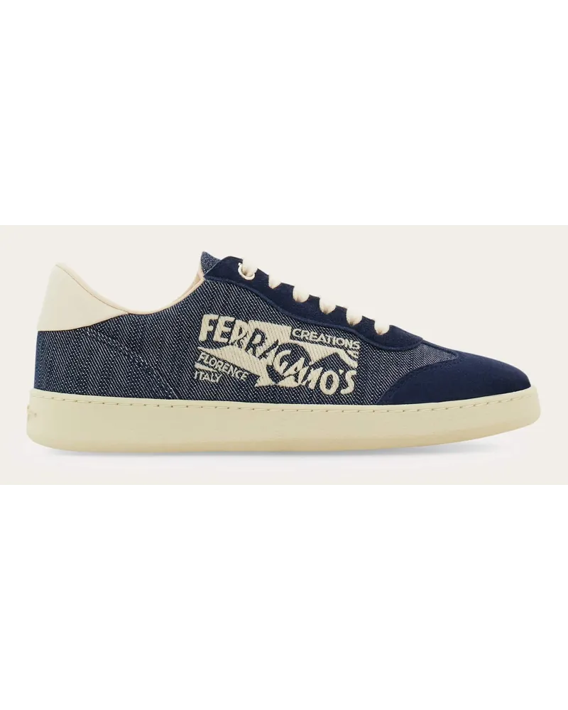 Ferragamo Donna Sneaker bassa con logo Blu Blu
