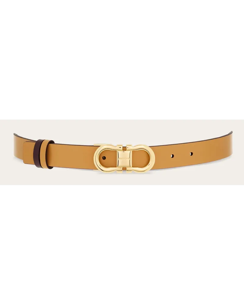 Ferragamo Donna Cintura regolabile e reversibile Gancini Beige Beige