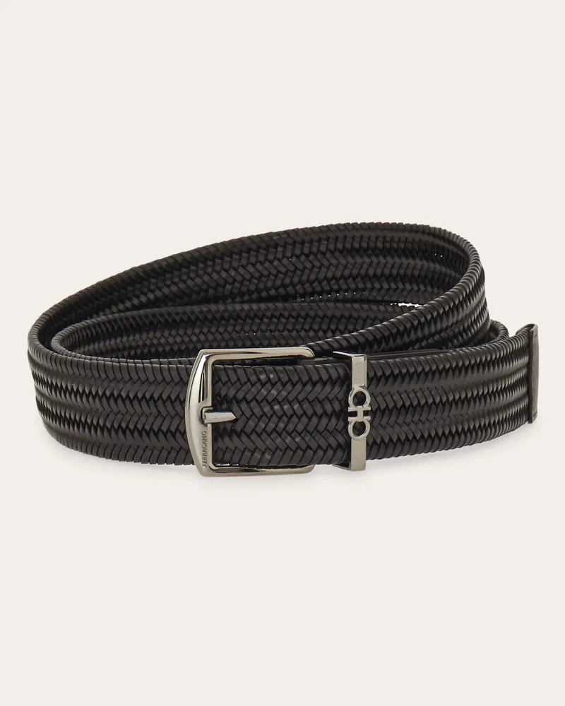 Ferragamo Uomo Cintura intrecciata Marrone Marrone