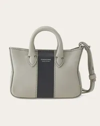 Ferragamo Uomo Charm mini tote bicolor Grigio Grigio