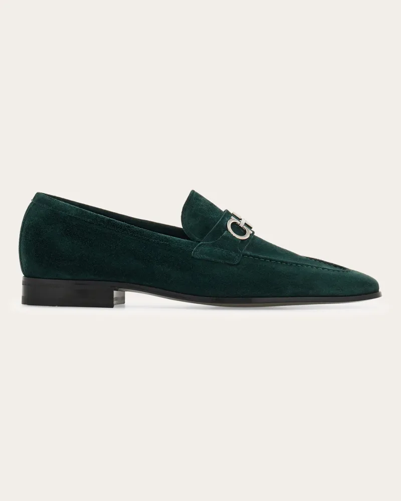 Ferragamo Uomo Mocassino morsetto Gancini Verde Verde