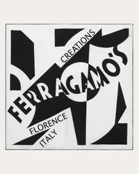 Ferragamo Donna Foulard in seta stampa Logo Bianco Bianco