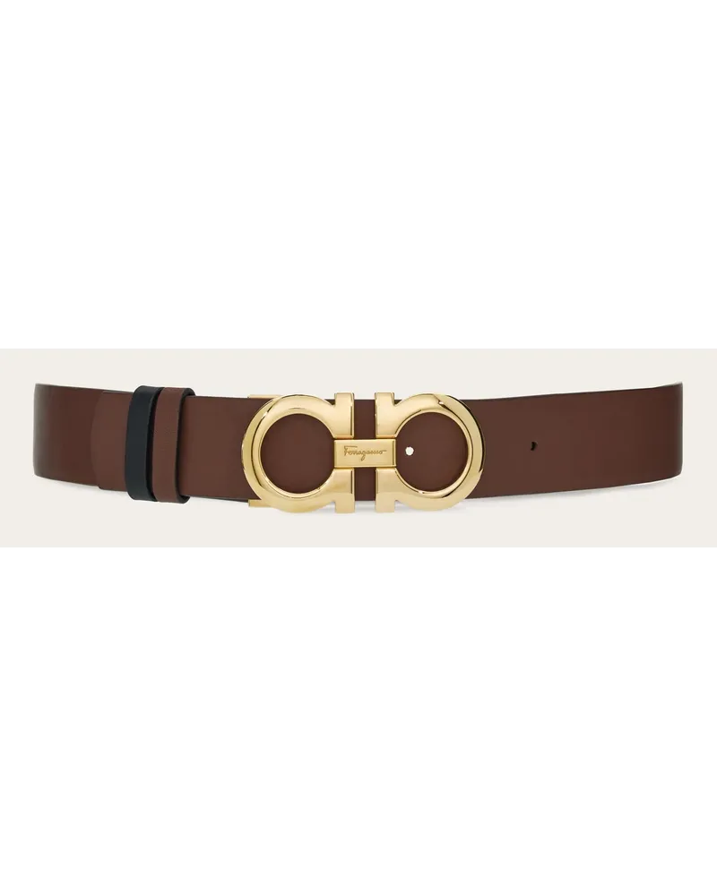 Ferragamo Donna Cintura reversibile e regolabile Gancini Marrone Marrone