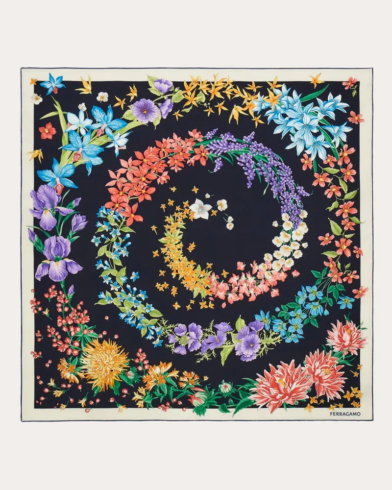 Ferragamo Donna Foulard in seta stampa Primavera Multicolore Multicolore