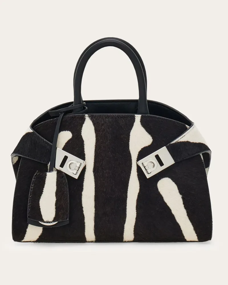 Ferragamo Donna Borsa a mano Hug bicolore (XS) Nero Nero
