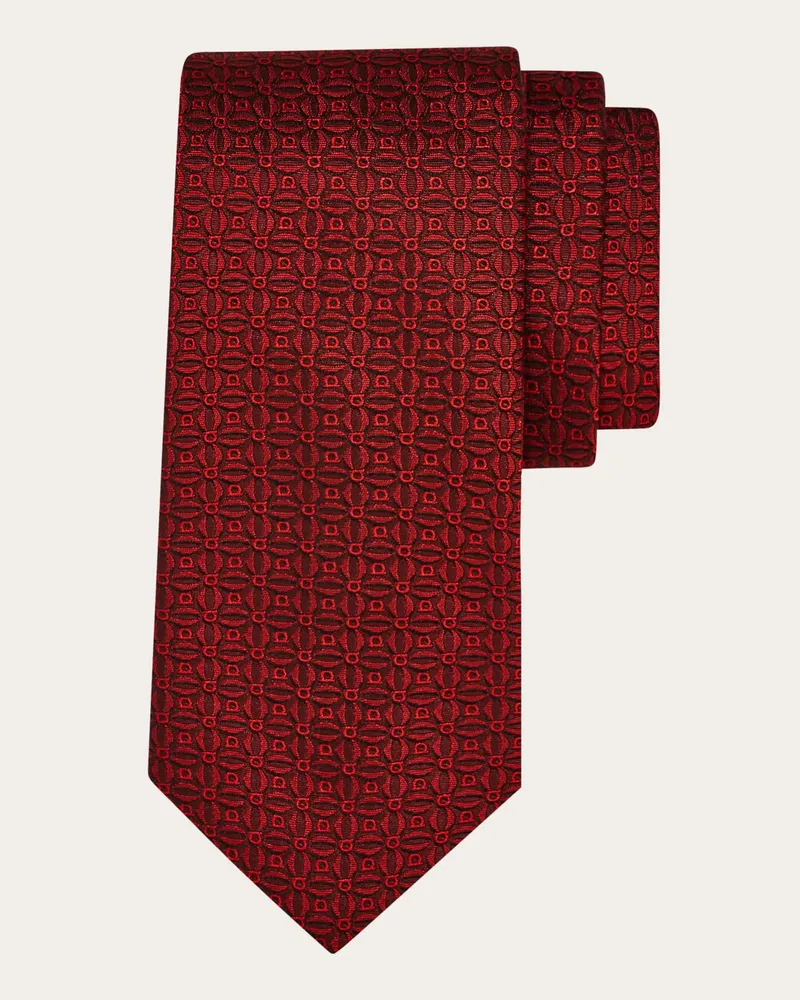 Ferragamo Uomo Cravatta jacquard Gancini Rosa Rosa