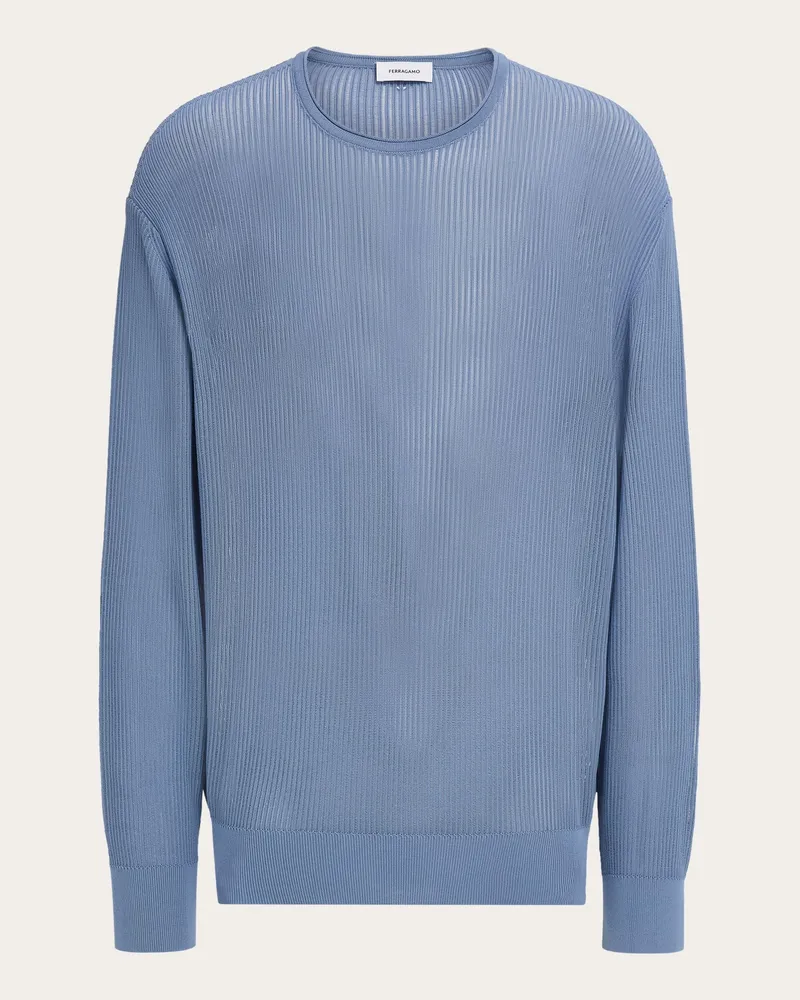 Ferragamo Uomo Maglia girocollo Blu Blu