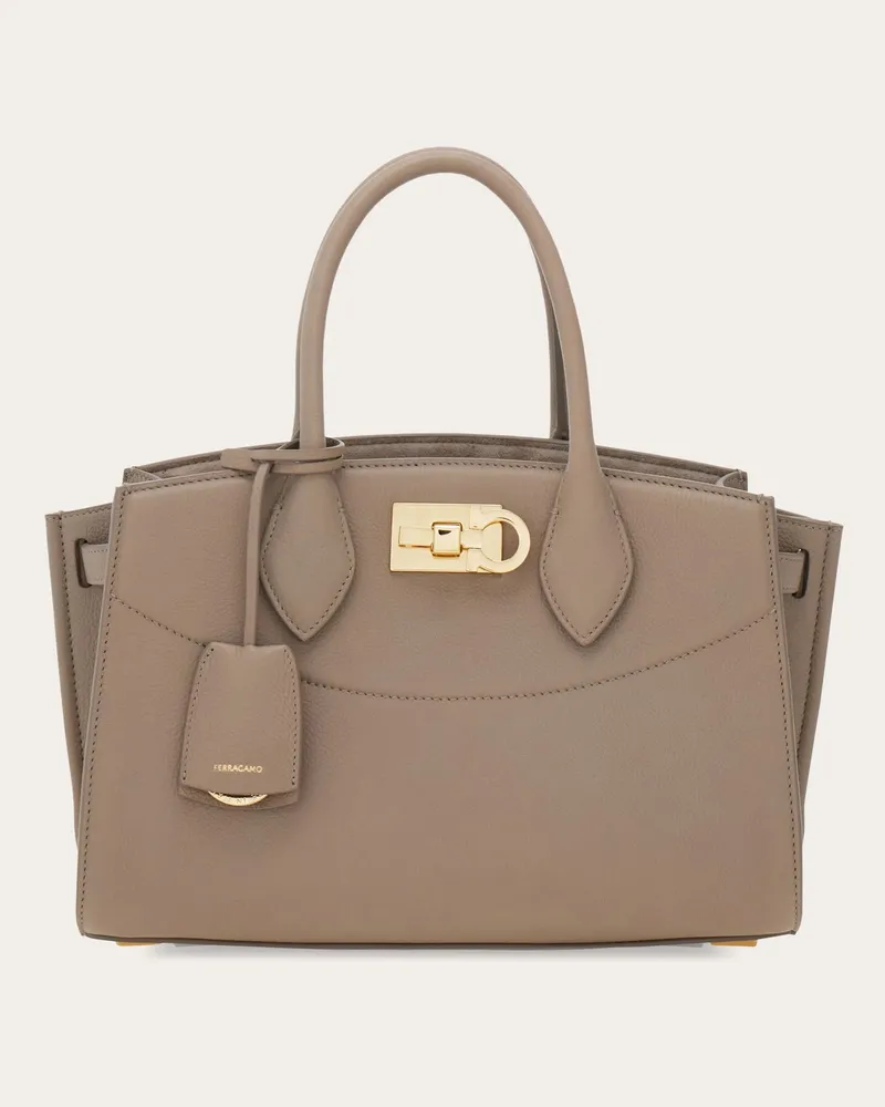 Ferragamo Donna New Ferragamo Studio soft bag (M) Beige Beige