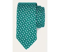 Uomo Cravatta in seta stampa Orsetto Verde